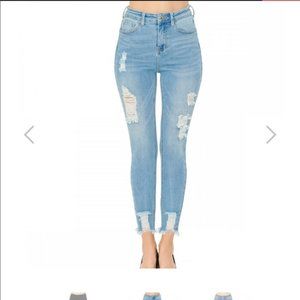 JEANS- sz 5 (27x24) WAX JEANS L.A. 90188 distressed ripped skinny, stretch jeans